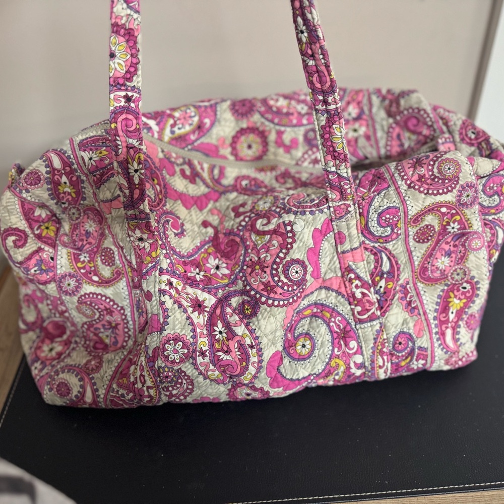 Vera Bradley Pink and White Paisley Tote